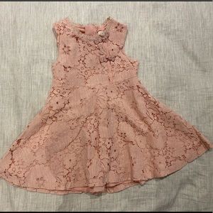 Toddler pink lace dress